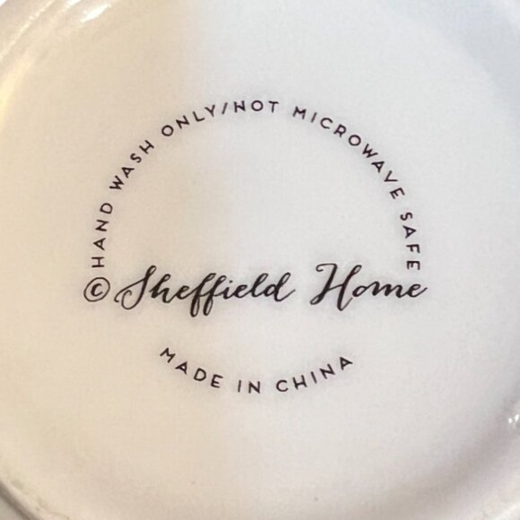 SHEFFIELD HOME Monogram "M" Ceramic Mug Double-Sided Metallic Gold Accents - Picture 12 of 13